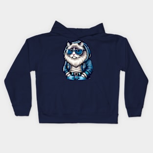 Ragdoll Cat With Sunglasses Kids Hoodie